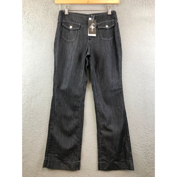 Flamingals Womens Curvy Fit Dark Wash Denim Jeans - Picture 1 of 11